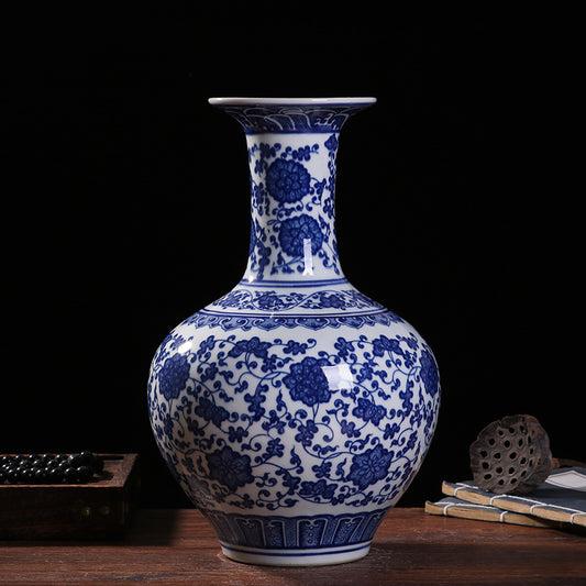 Blue and white porcelain vases retro home decor items