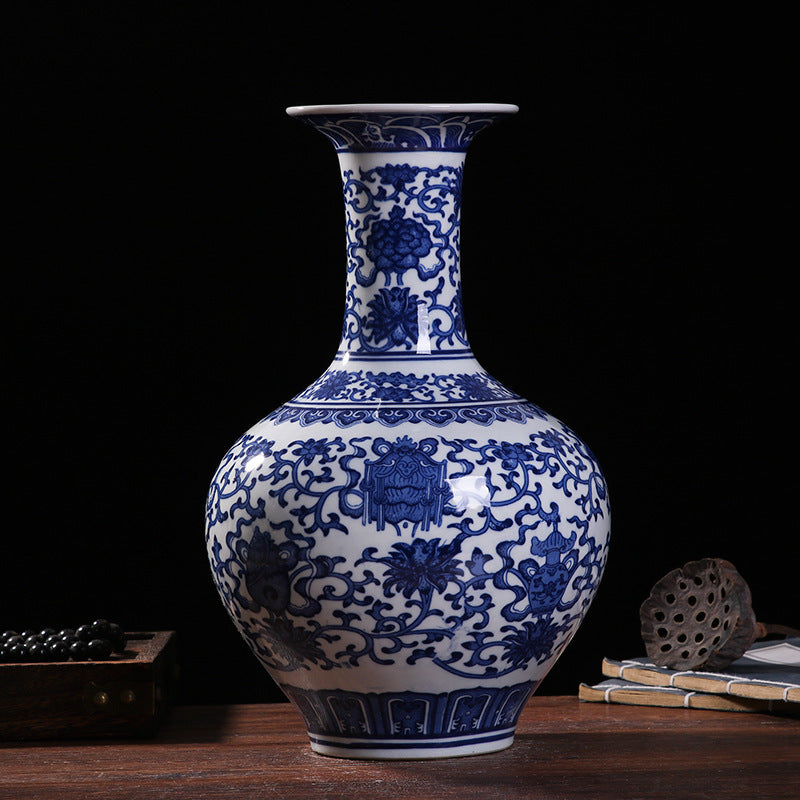 Blue and white porcelain vases retro home decor items