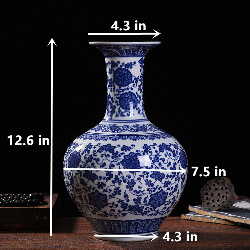 Blue and white porcelain vases retro home decor items