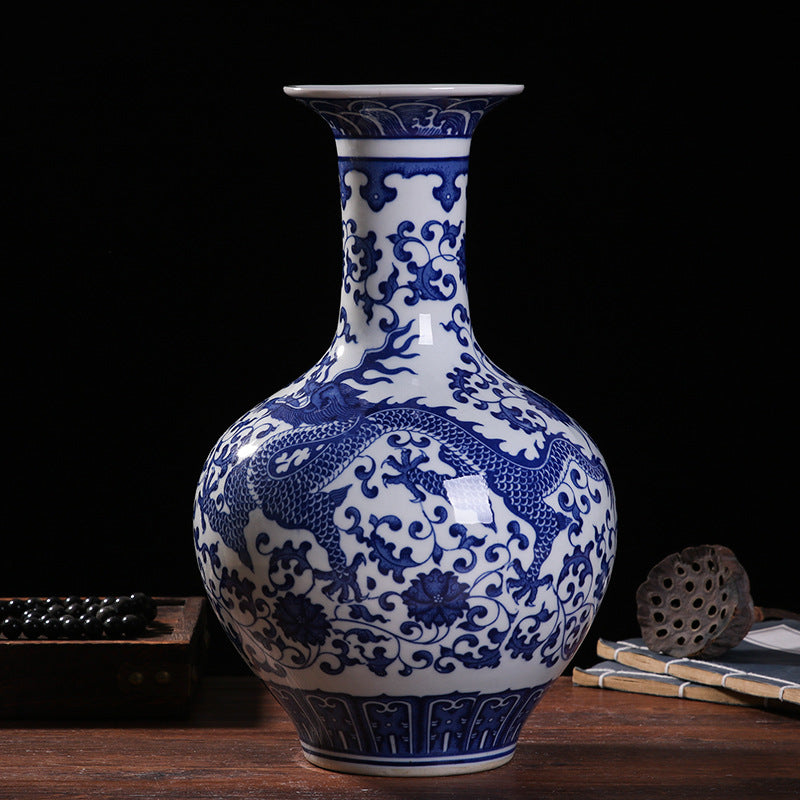 Blue and white porcelain vases retro home decor items