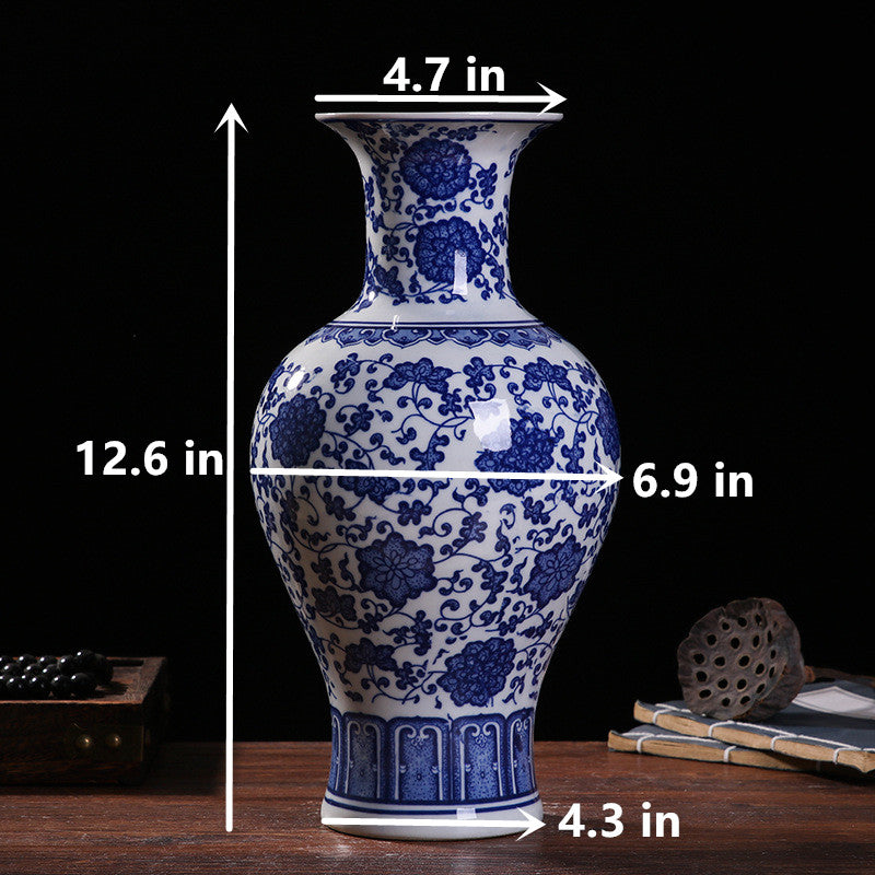 Blue and white porcelain fish tail shaped vase